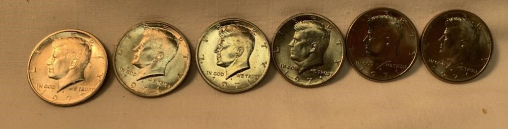 (6) 1971 D Kennedy Half Dollar