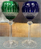 11 - PAIR OF CUT TO CLEAR GOBLETS (Z9)