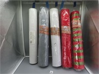 Multiple Rolls of Gift Wrapping, Deco Mesh, New
