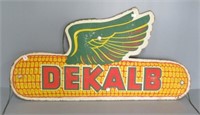 Double Dekalb advertising sign. Measures: 16" H x