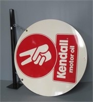 Kendall Motor Oil double sided sign with frame.