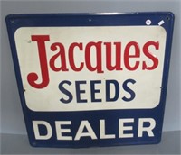 Advertising Jacques Seeds sign. Measures: 24" H x