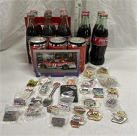 NASCAR Coca-Cola Bottles/Cans & NASCAR Pins