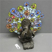 Stained Glass Decorative Peacock Table Lamp