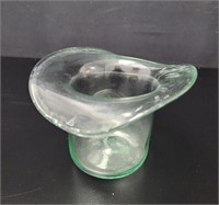 Light Green Glass Top-Hat Planter Vase