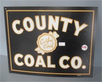 Tin County Coal Co. sign. Measures: 9" x 11".