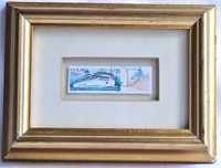 Vtg Framed Polish Canceled Stamp