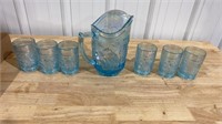 Water set pitcher & 6 glasses