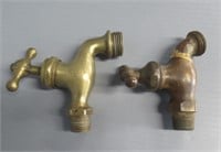 (2) Vintage brass spickets.