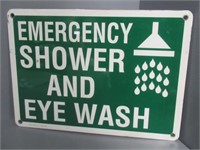 Vintage Emergency Shower and Eye Wash Sign.