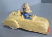 Early Vintage Donald Duck and Pluto Rubber Car.