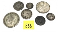 Lot, silver world coins, 7 pcs.