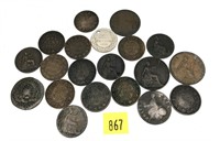 Lot, mixed date world copper coins, 20 pcs.