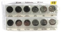Lot, Canadian Confederation 25 cent coins, 12 pcs.