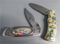 (2) Folding knives. Longest Measures: 4.5".