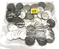 Lot, Canadian non-silver quarters, mixed dates,