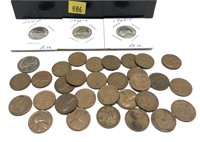 Lot, assorted coins with silver, 34 pcs.