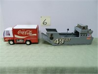 Buddy L 49 LST Navy Landing Ship & Coca-Cola -
