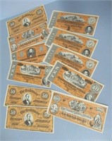 Copy of old Confederate Civil War money.