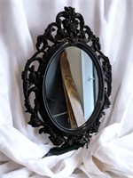 Black Black Oval Mirror