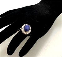 10k Synthetic Blue Star Sapphire Ring