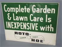 Roto Hoe garden tool advertising metal sign.