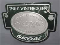 Tin Skoal sign. Measures: 17" H x 20" W.