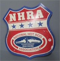 Metal National Hot Rod NHRA sign. Measures: 16" H