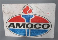 Amoco gas station metal sign. Measures: 8" H x