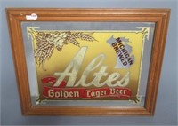 Advertising Altes beer mirror. Measures: 15" H x