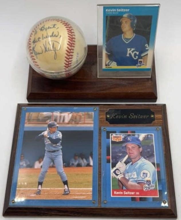 Kevin Seitzer Autographed Baseball and Photographs