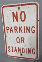 Steel No Parking sign. Measures: 18" H x 12" W.