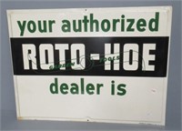 Roto Hoe garden tool advertising metal sign.