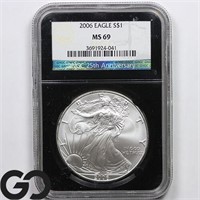 2006 American Silver Eagle, NGC MS69