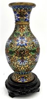 Chinese Raised Cloisonne Vase