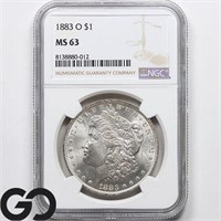 1883-O Morgan Silver Dollar, NGC MS63