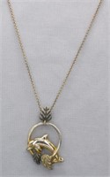 Sterling Silver dolphin necklace. Weight 4.89