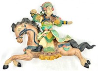 Chinese Polychrome Ceramic  Figural Roof Tile