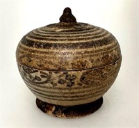 Antique Thai Sawankhalok Lidded Jar