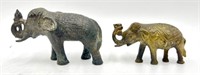 2 Bronze Elephant Figurines
