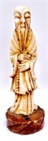 Carved Alabaster Chinese Monk Figurine