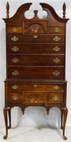 Basset Queen Anne Fan Carved Highboy