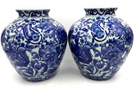 Pair of Blue and White Porcelain Vase