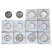 1942-1965 Mixed US Silver Coinage [12 Coins]