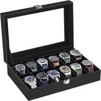 SONGMICS Watch Box, 12-Slot Watch Case with Large