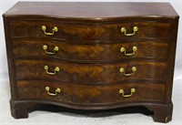 Mahogany bow front chest, brass hardware