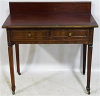 Vintage writing desk w/ backsplash, on casters