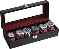 SONGMICS Watch Box, 6-Slot Watch Case with Large G