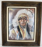 Indian Chief Portrait by Maija