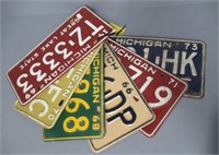Michigan license plates includes 1968, 1969, etc.